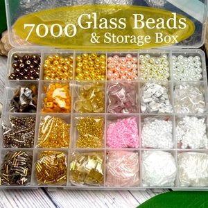 7000 GLASS & CRYSTAL GEMSTONES BEADS Lot 
STORAGE / ORGANIZER Jewelry Making DIY